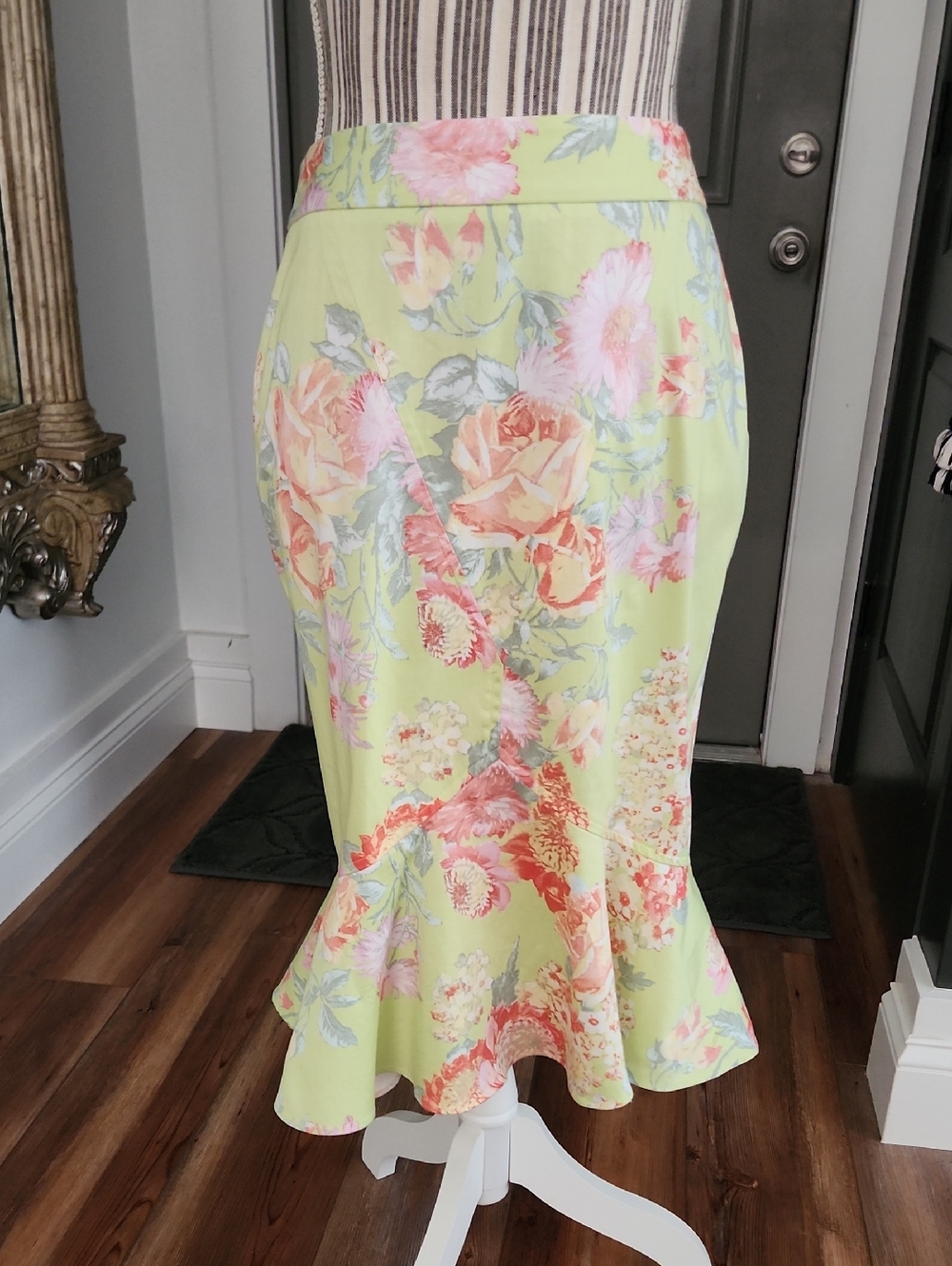 Moda International Y2k Floral Lemon-Green Mermaid Skirt - Brand